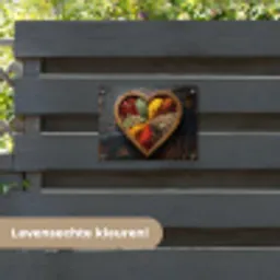 Houten - Hart - Kleurrijke - Specerijen tuinposter los doek klein -sfeer3