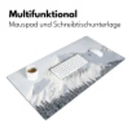 Berg - Sneeuw - Winter - Natuur - Wit Muismat XXL klein -ysfeer4_duits