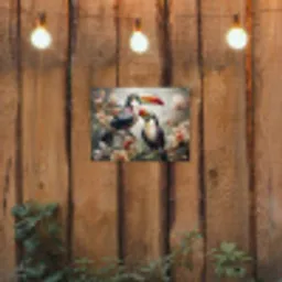 Toekan - Vogels - Bloemen - Jungle tuinposter los doek klein -sfeer1