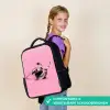 Slak - Roze - Meisjes - Racen Rugzak - Zwart middel -sfeer6_NL