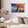 Giraffe - Savanna - Lucht - Gekleurd Wandkleed katoen klein -sfeer1