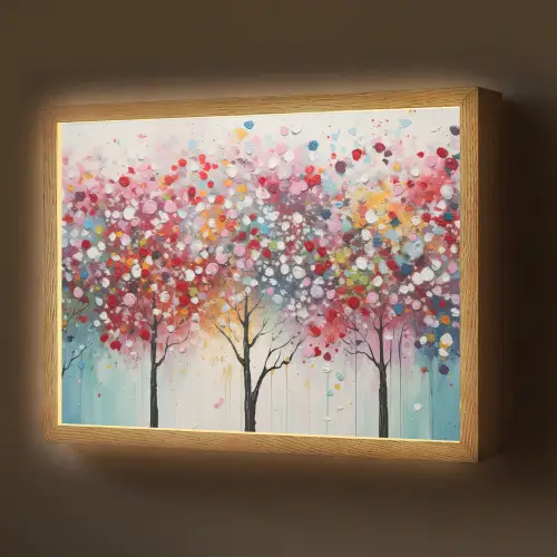 Kunst - Bomen - Natuur - Acryl Light Box met batterij (Wandlamp) middel -z3d_website
