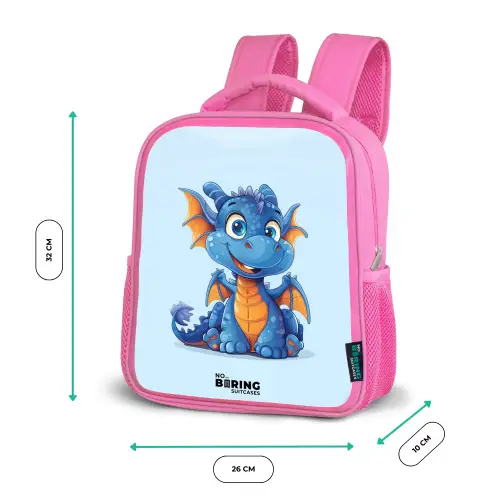 Dinky draakje Kinderrugzak - Roze middel -productfoto_formaten