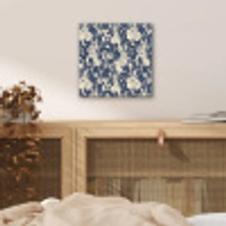 Hazen - Bladeren - Patroon - Blauw - Beige aluminium wit klein 46 -sfeer3