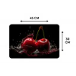 Kersen - Rood - Fruit - Water - Zwart Placemat vinyl groot -specs