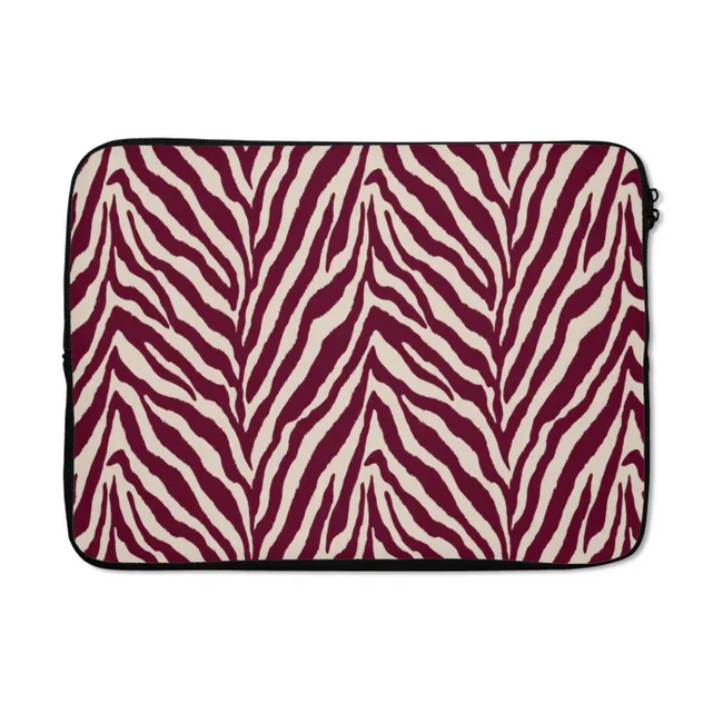 Laptophoes Zebra - Motief - Bordeaux - Rood