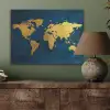 Wereldkaart - Goud - Donkerblauw PET vilt klein -sfeer2