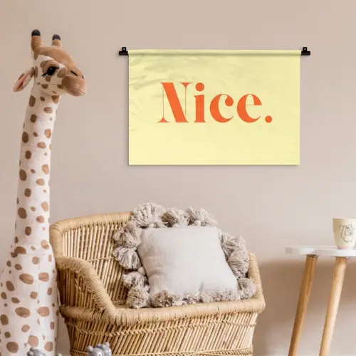 Nice - Oranje - Geel - Minimalistisch Wandkleed katoen klein -wsfeer5_kind