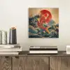 Koi - Zee - Golven - Zon aluminium wit klein -sfeer1