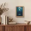 Walvis - Water - Zonnestralen - Blauw Light Box met kabel (Tafellamp) klein -sfeer2