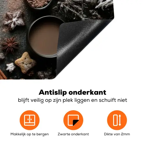Winter - Kruiden - Sneeuw - Chocolade Inductie beschermer vinyl 3mm klein -zzzzzzz-td-onderkant