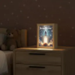 Ruimtevaart - Raket - Space - Sterren Light Box met kabel (Kinderlampje) klein -sfeer1_kind