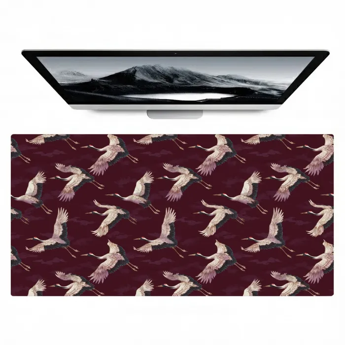 Kraanvogels - Klassiek - Bordeaux Muismat XXL klein 681 -zzz3d