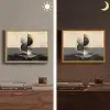 Cirkels - Schaduw - Abstract Light Box met batterij (Wandlamp) middel -sfeer3