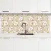 Roos - Patronen - Bloemen keuken achterwand 2 middel 871 -3d