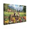 Ezels - Bloemen - Zomers canvas 2cm klein -z3d