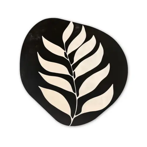 Blad - Wit - Minimalistisch Wandcirkel Organisch Plexiglas middel -3d