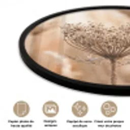 Schermbloem - Droogbloem - Winter - Beige - Minimalistisch Fotolijst rond zonder passe partout klein -closeup_FR