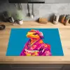 Bloemenkrans - Hagedis - Kimono - Paars Inductie beschermer vinyl 3mm klein -sfeer5