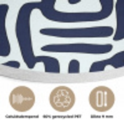 Abstract - Modern - Blauw Akoestische PET Vilt - Rond klein 838 -closeup_NL