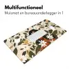 Illustratie - Vrouw - Madeliefjes - Wit Muismat XXL klein -sfeer4