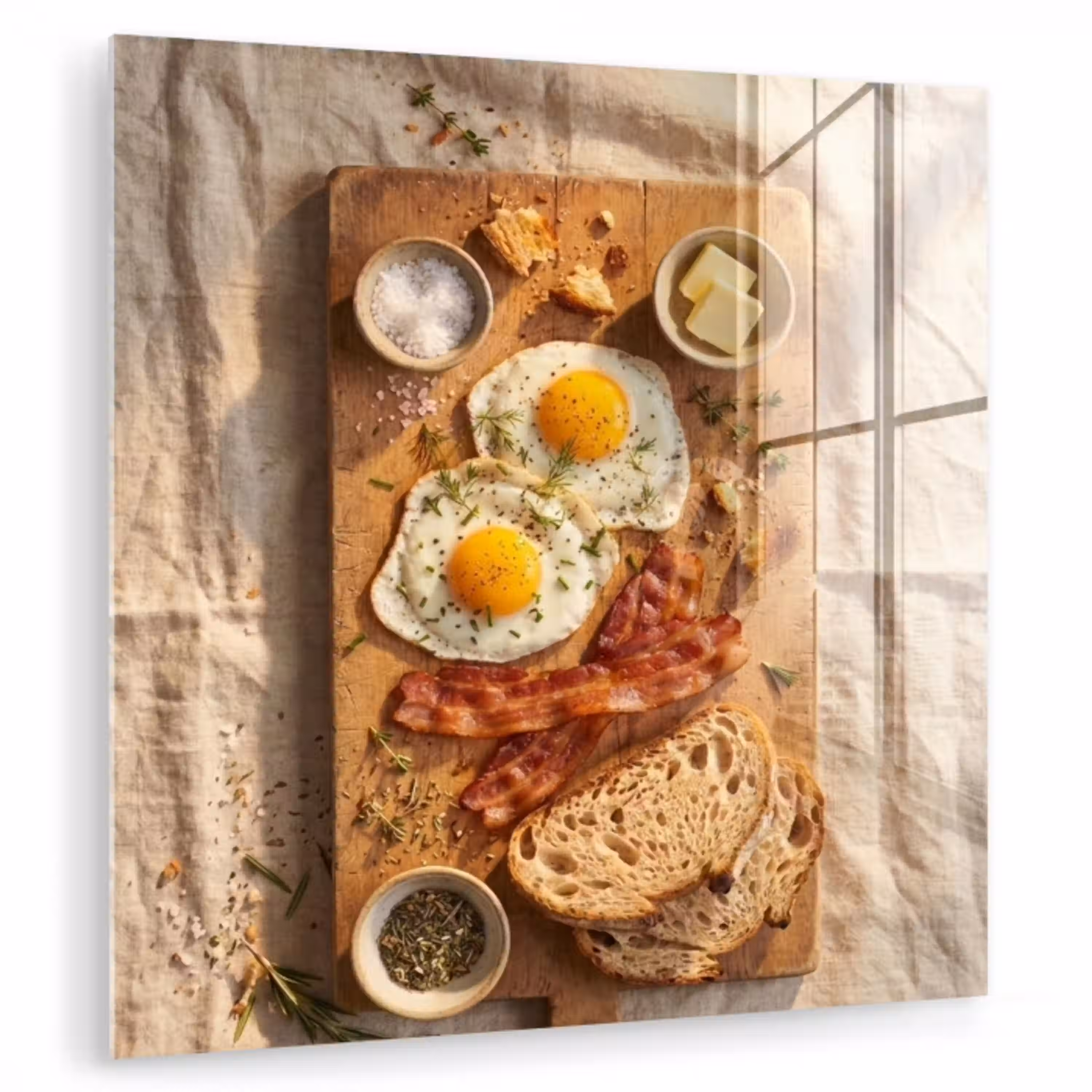Eten - Ontbijt - Hout - Rustiek - Geel plexiglas 5mm klein -zzzproduct_nieuw