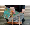 Luipaard - Bloemen - Kroon laptophoes neopreen klein -tas