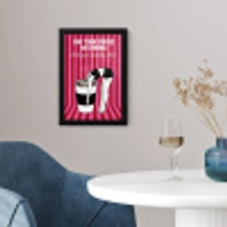 Roze - Strepen - Koffie - Maandag fotolijst zwart zonder passe partout klein -sfeer4