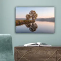 Bomen - Reflectie - Water - Zonsopgang - Serene canvas 2cm klein -sfeer4