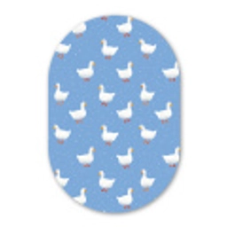 Ganzen - Elegant - Blauw Wandcirkel Ovaal Forex klein 630 -3d