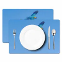 Papagaai - Vliegen - Blauw - Geel Placemat vinyl groot -zzsfeer2_Kitchenyeah-website