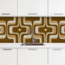 Retro - Design - Bruin keuken achterwand 2 middel 871 -3d