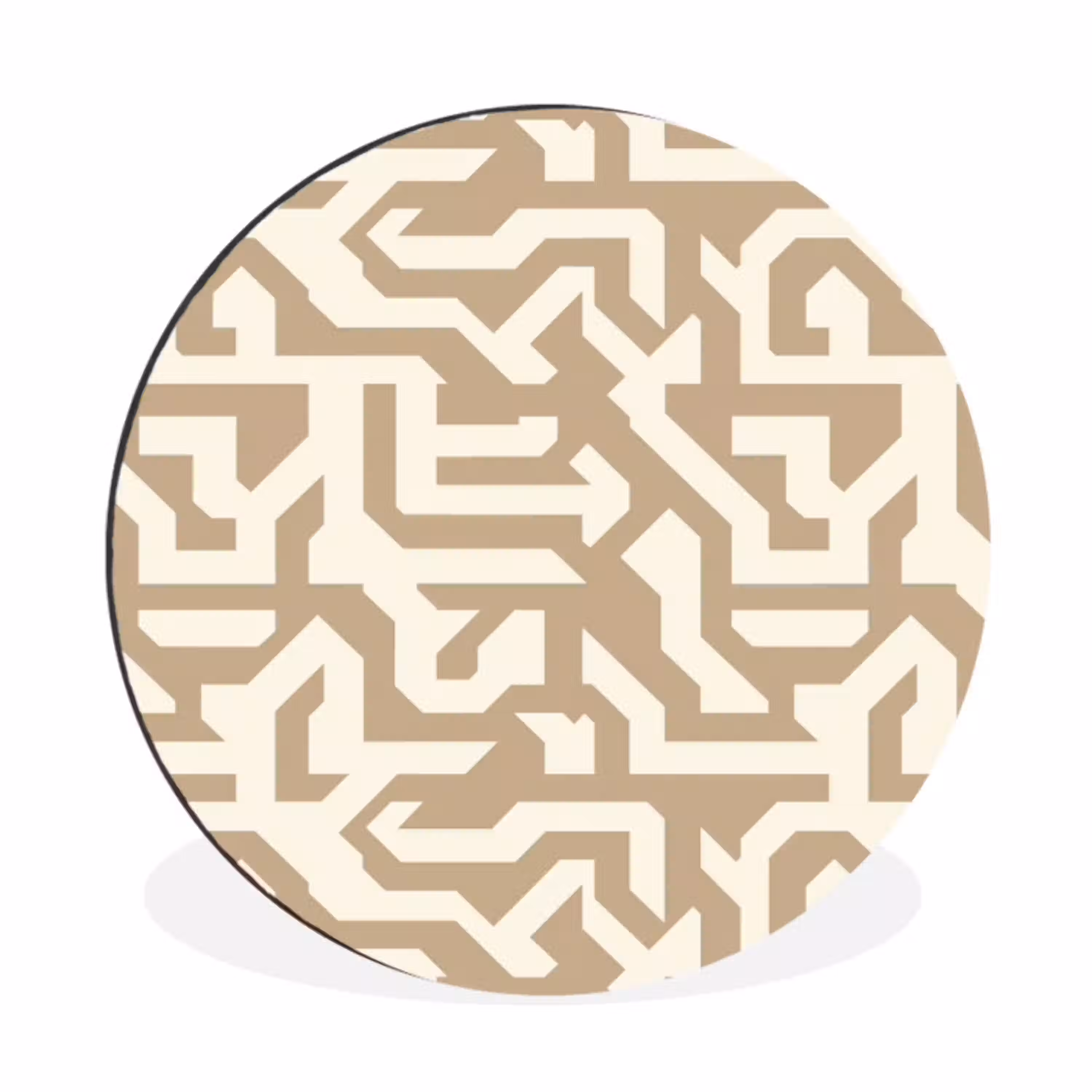 Modern - Abstract - Beige Wandcirkel aluminium klein 190 -3d