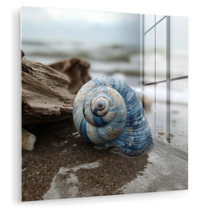 Schelp - Strand - Blauw - Zee plexiglas 5mm klein -zzzproduct_nieuw