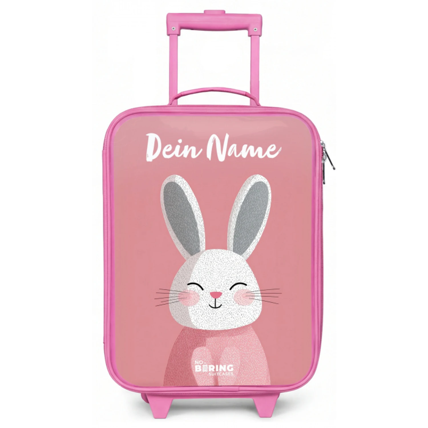Konijn - Blosje - Stippen - Roze Kinderkoffer - Roze klein -zz3dotto