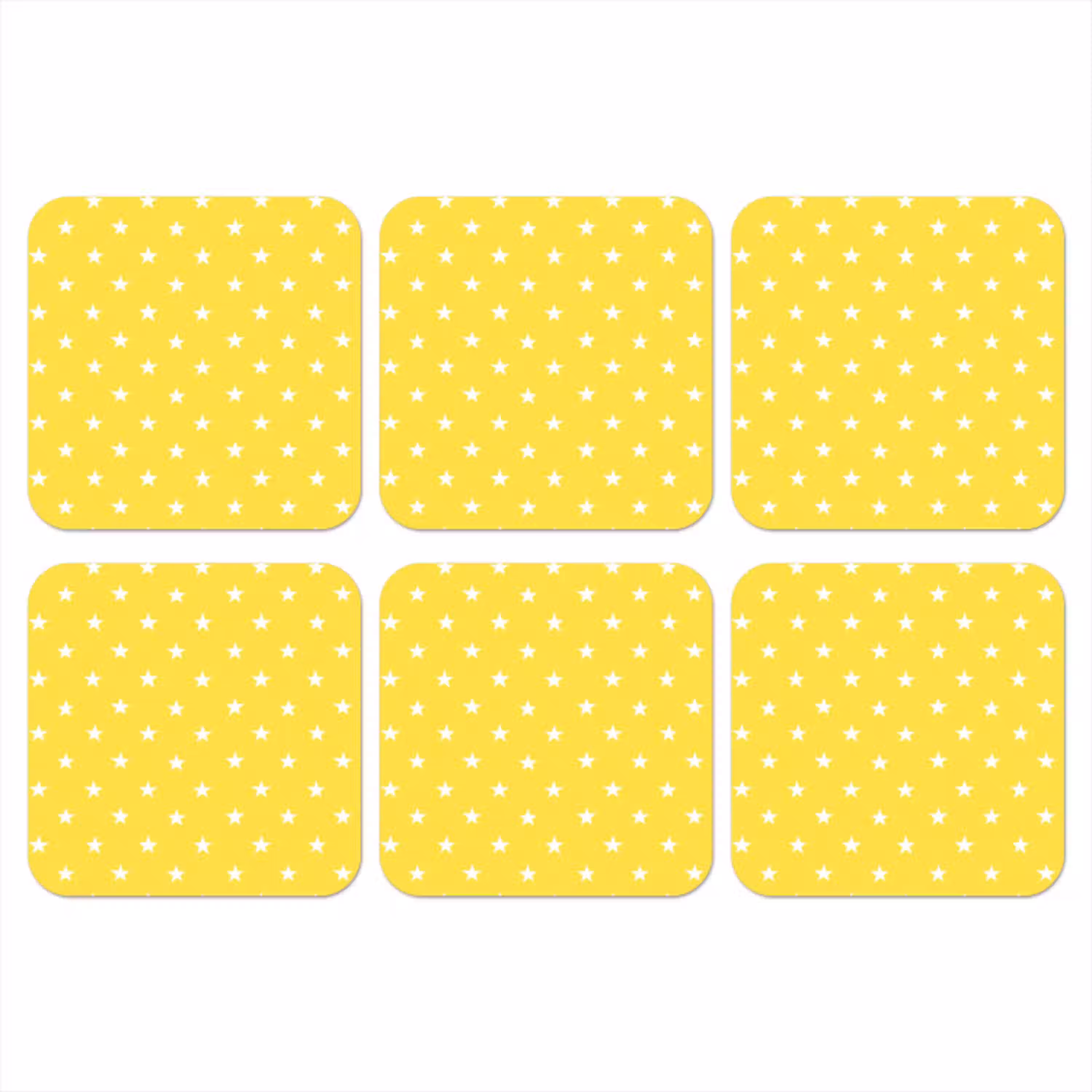Sterren - Patroon - Minimalistisch - Geel onderzetter kurk middel 366 -3d