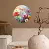 Bloemen - Kleurrijk - Waterverf - Natuur - Zomer Wandcirkel behangsticker klein -sfeer1