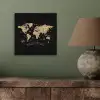Wereldkaart - Beige - Zwart aluminium wit klein -sfeer2