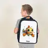 Clownvis met bellen op witte achtergrond Rugzak - Zwart middel -sfeer2