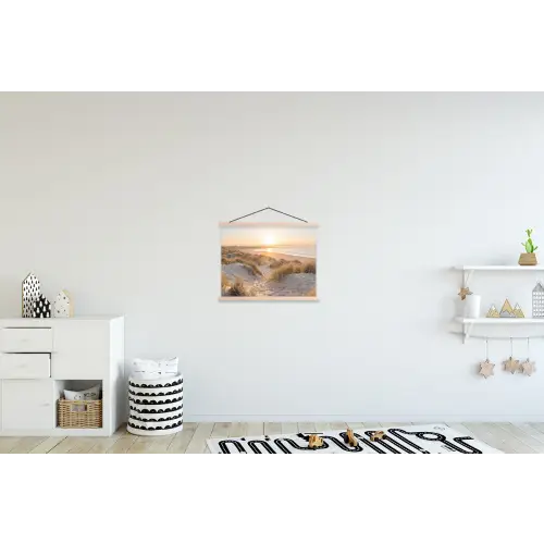Duinen - Strand - Zee textielposter latten blank klein -kinderkamer