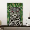 Panter - Zebrapatroon - Groen canvas 2cm klein -sfeer6