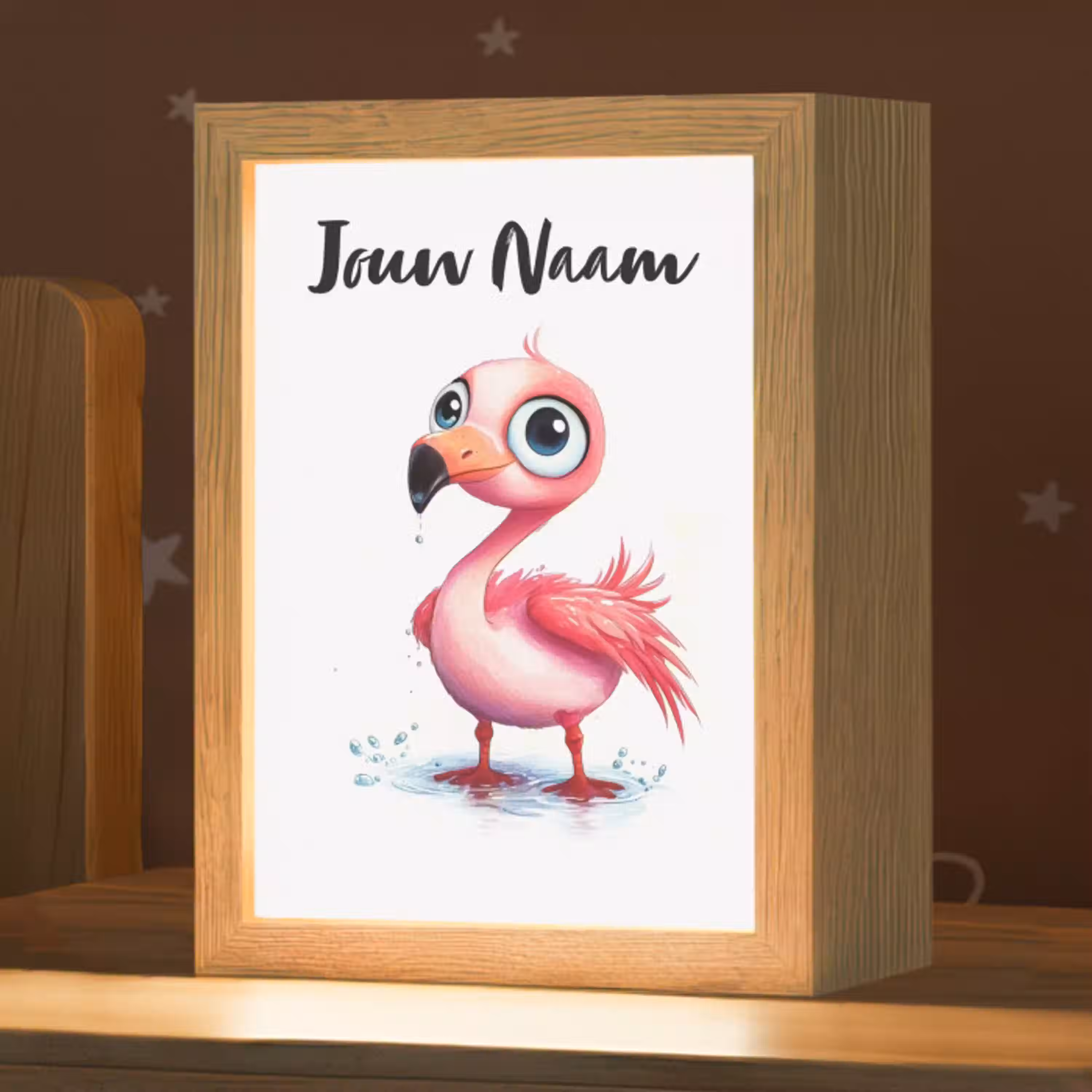 Flamingo - Roze - Water Light Box met kabel (Kinderlampje) klein -zzz_3d_website