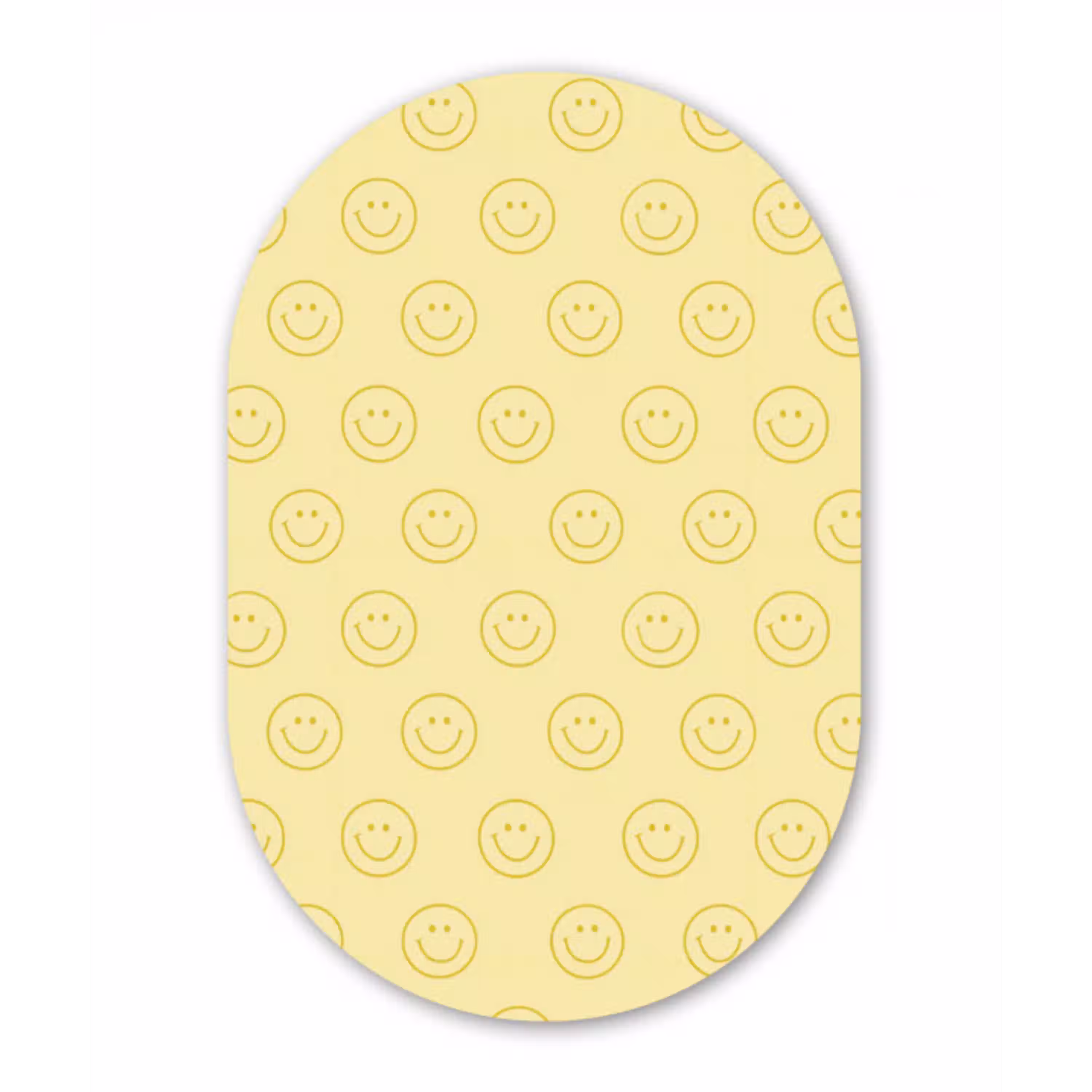 Smileys - Patroon - Retro - Zachtgeel Wandcirkel Ovaal Aluminium middel 839 -3d