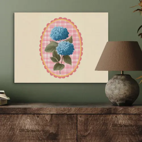 Bloemen - Blauw - Lijst - Bladeren PET vilt klein -sfeer2