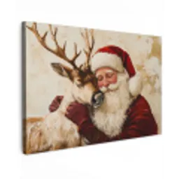 Kerstman - Rendier - Kerst - Christmas canvas 2cm klein -z3d