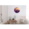 Lavendelveld - Quote - Zonsondergang Wandcirkel aluminium klein -woonkamer