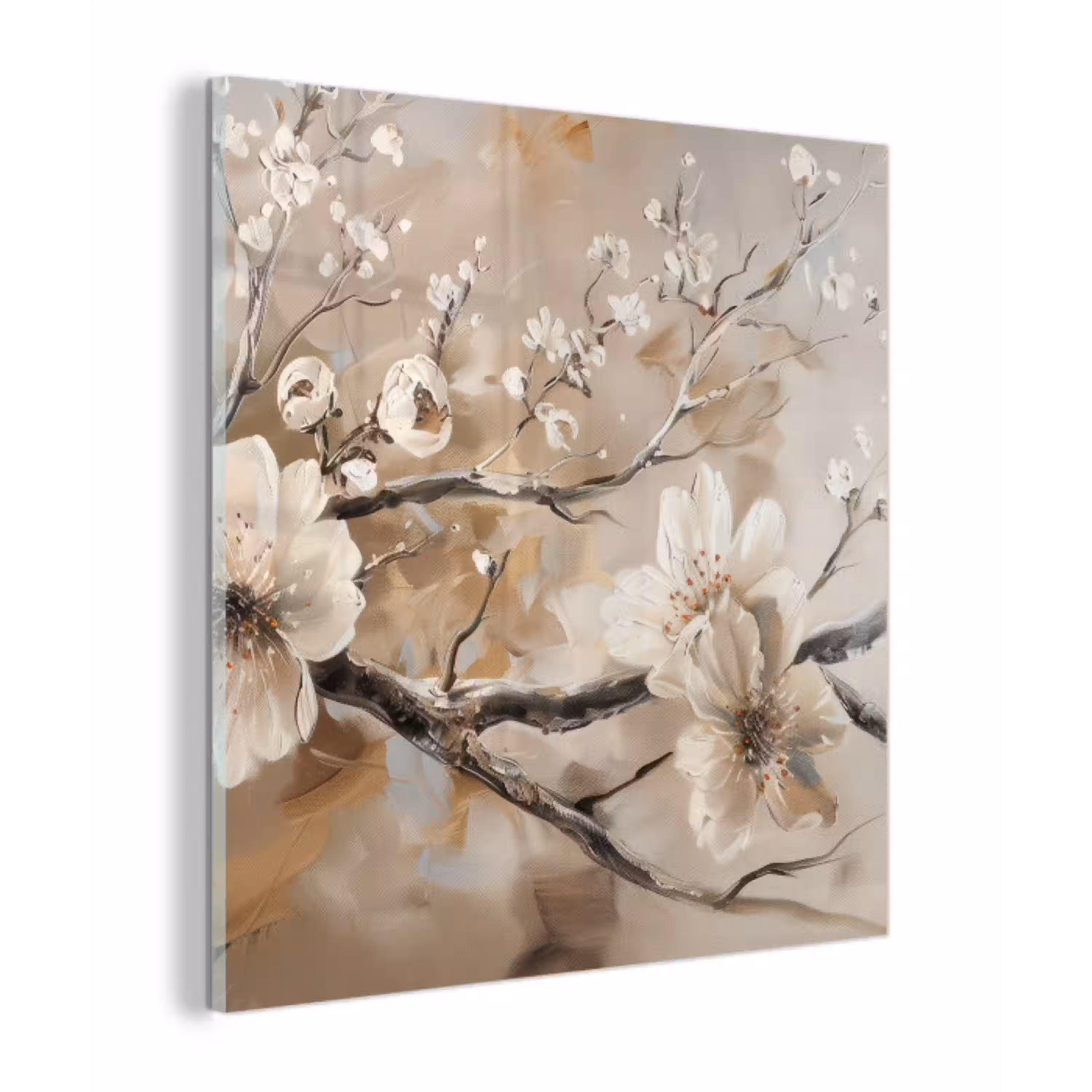 Bloemen - Natuur - Wit - Bloesem - Abstract plexiglas 5mm klein -z3d
