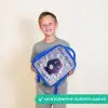 Paars Pluizig Vriendje met Madelief Kinderrugzak - Blauw middel -sfeer1_NL