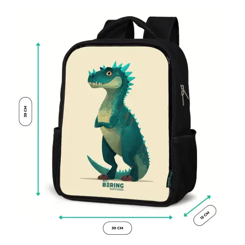 Spiky dino met vriendelijke blik Rugzak - Zwart middel -productfoto_formaten