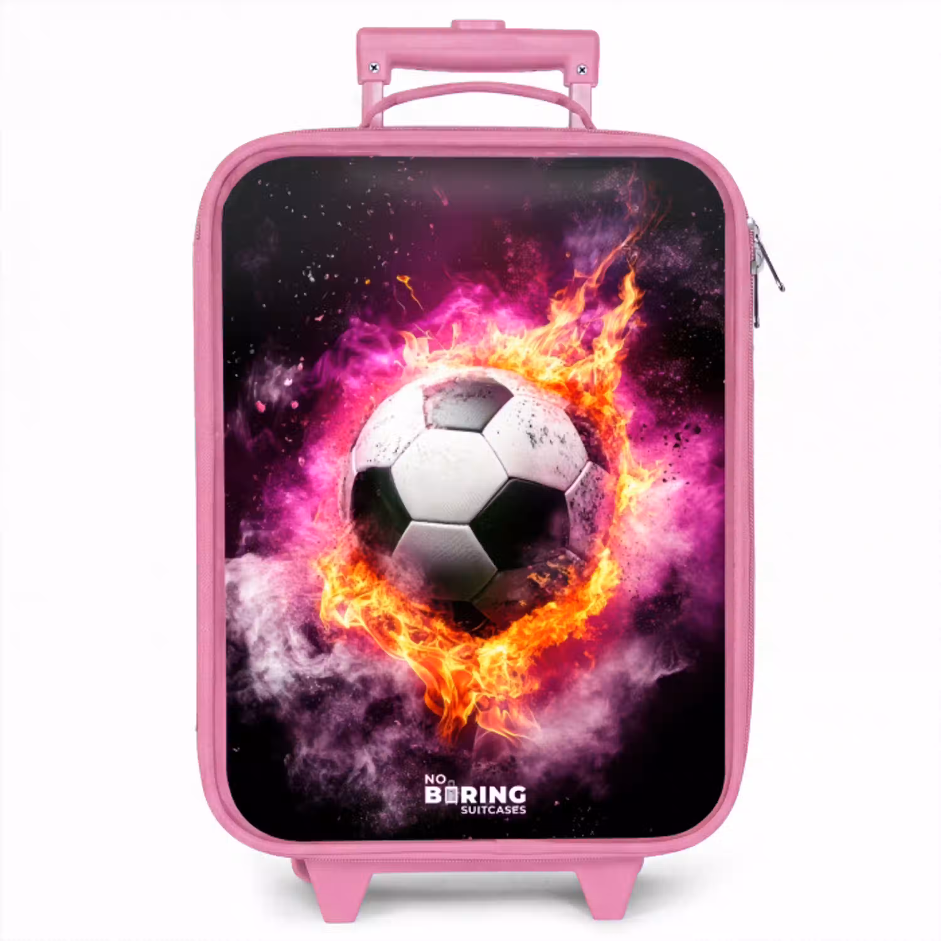 Voetbal in roze vuur explosie Kinderkoffer - Roze klein -zzz_website3d